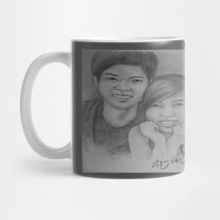 Boy and Girl Pencil Drawing Mug